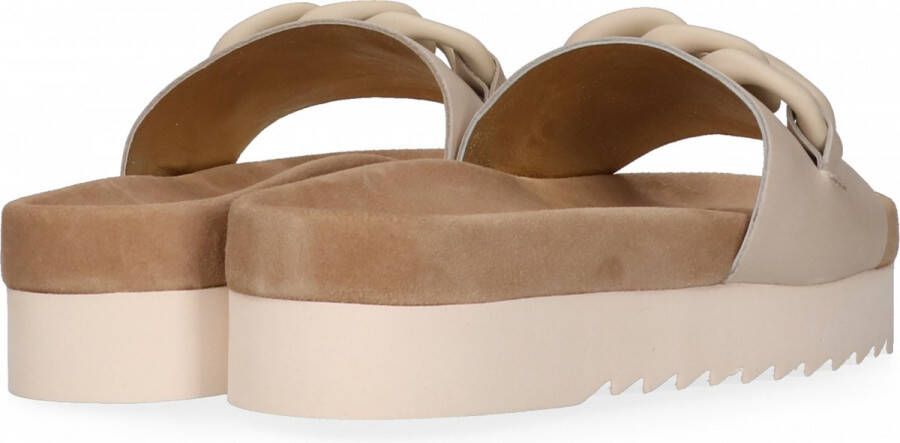 Maruti Witte Leren Slipper met Kettingdetail Beige Dames - Foto 11