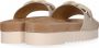Maruti Witte Leren Slipper met Kettingdetail Beige Dames - Thumbnail 11