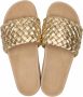 Maruti Gouden Gevlochten Leren Slipper Billy Yellow Dames - Thumbnail 12