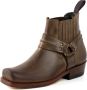 Mayura Boots 04 Bruin Cow Western Enkellaars Vierkante Neus Vast Spoor Elastiek Sluiting - Thumbnail 2