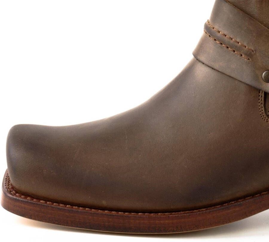 Mayura Boots 04 Bruin Cow Western Enkellaars Vierkante Neus Vast Spoor Elastiek Sluiting - Foto 5