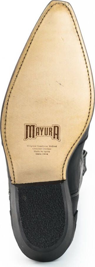 Mayura Boots 17 Zwart Dames Heren Cowboy Western Laarzen Spitse Neus Schuine Hak Waxed Leer