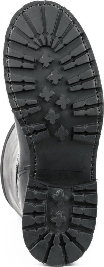 Mayura Boots 18 Zwart Biker Dames Heren Motorlaarzen Ronde Neus Anti Slip Zool Echt leer