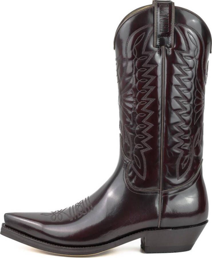 Mayura Boots 1920 Florentic Bordeaux Spitse Cowboy Western Line Dance Dames Heren Laarzen Schuine Hak Echt Leer