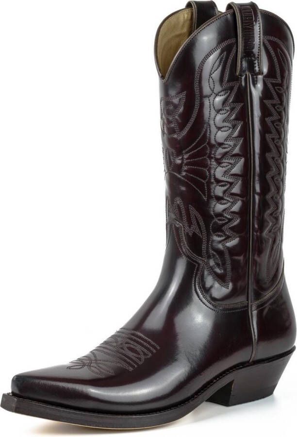 Mayura Boots 1920 Florentic Bordeaux Spitse Cowboy Western Line Dance Dames Heren Laarzen Schuine Hak Echt Leer