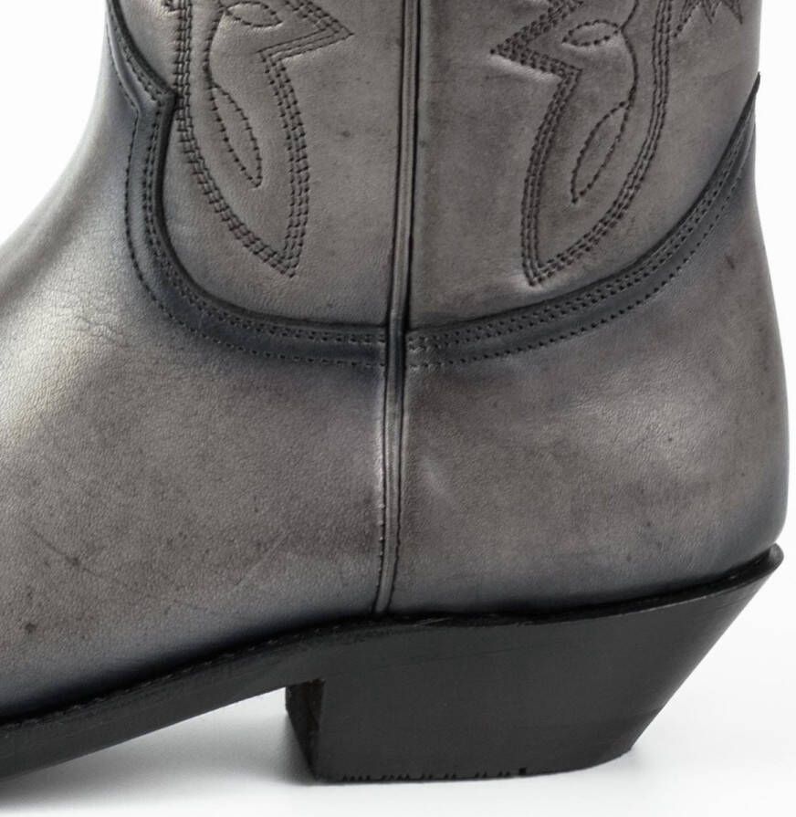 Mayura Boots 1920 Grijs Spitse Cowboy Western Line Dance Dames Heren Laarzen Schuine Hak Echt Leer