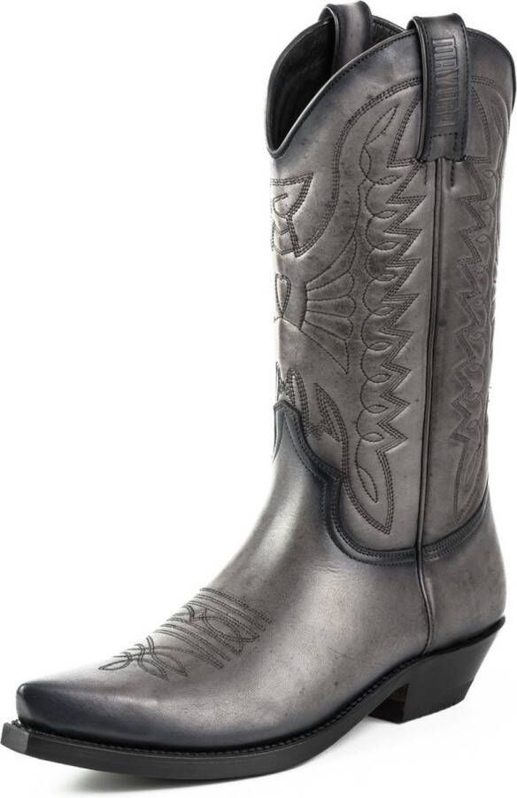 Mayura Boots 1920 Grijs Spitse Cowboy Western Line Dance Dames Heren Laarzen Schuine Hak Echt Leer