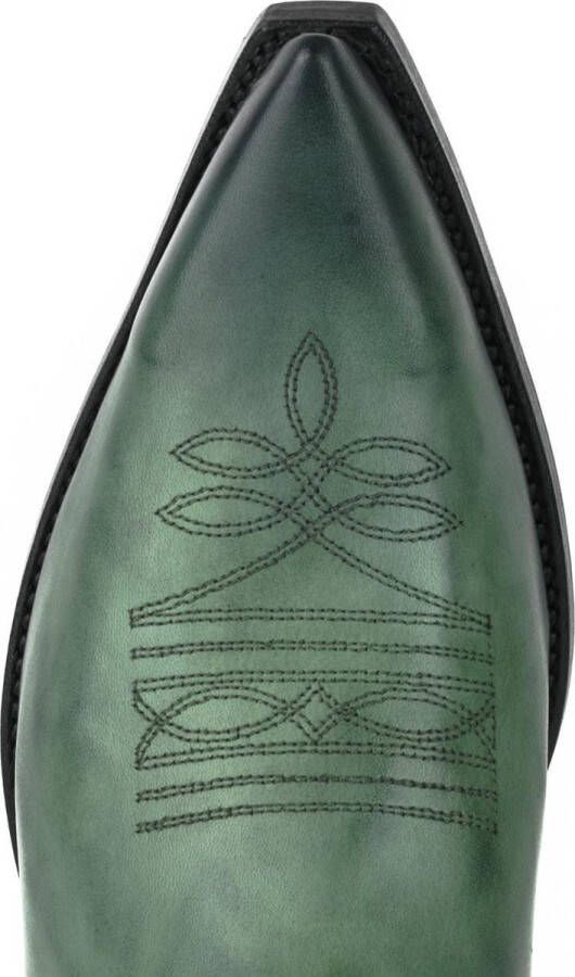 Mayura Boots 1920 Groen Spitse Cowboy Western Line Dance Dames Heren Laarzen Schuine Hak Echt Leer
