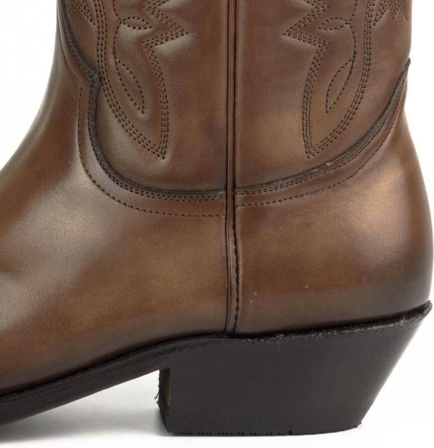 Mayura Boots 1920 Kastanje Bruin Spitse Cowboy Western Line Dance Dames Heren Laarzen Schuine Hak Echt Leer