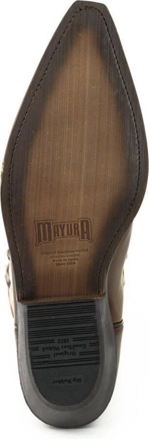 Mayura Boots 1920 Kastanje Bruin Spitse Cowboy Western Line Dance Dames Heren Laarzen Schuine Hak Echt Leer