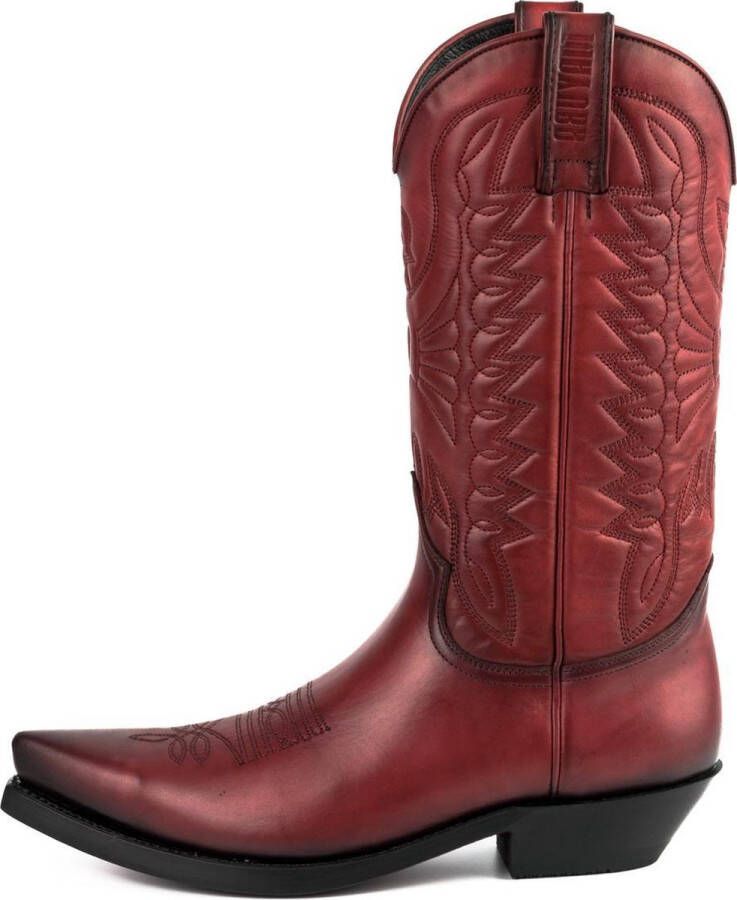 Mayura Boots 1920 Rood Bruin Spitse Cow Western Line Dance Laarzen Schuine Hak Echt Leer - Foto 5