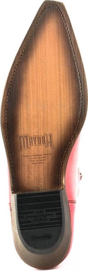 Mayura Boots 1920 Roze Spitse Cowboy Western Line Dance Dames Heren Laarzen Schuine Hak Echt Leer