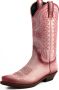 Mayura Boots 1920 Roze Spitse Cow Western Line Dance Laarzen Schuine Hak Echt Leer - Thumbnail 8