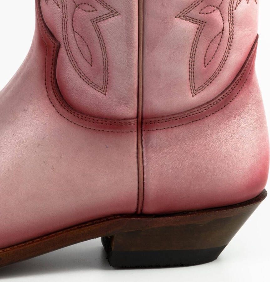 Mayura Boots 1920 Roze Spitse Cowboy Western Line Dance Dames Heren Laarzen Schuine Hak Echt Leer