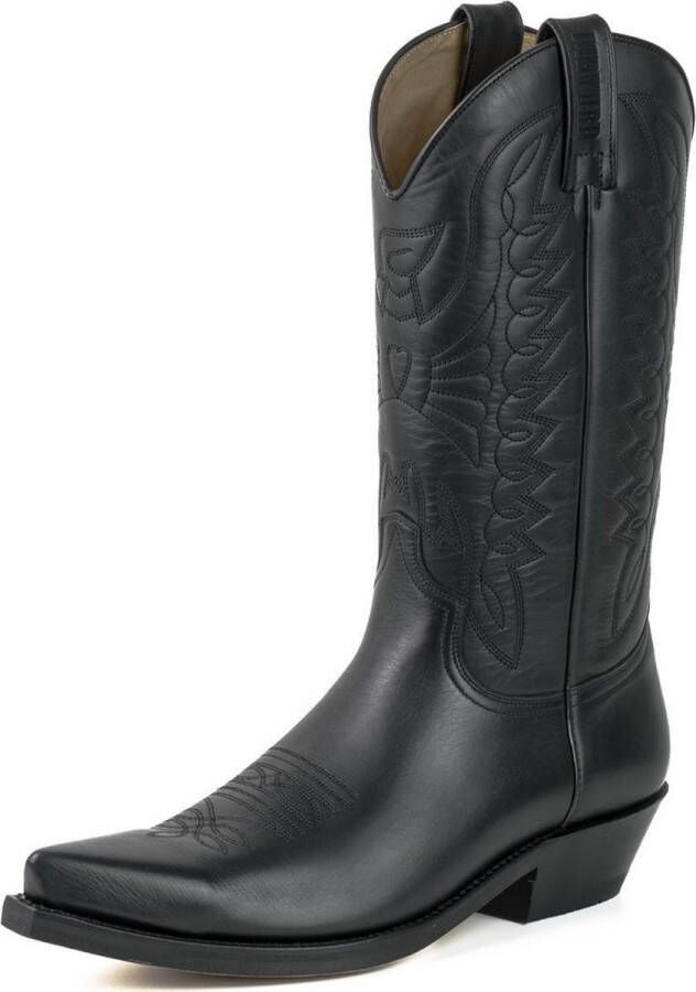 Mayura Boots 1920 Zwart Spitse Cow Western Line Dance Laarzen Schuine Hak Echt Leer - Foto 4