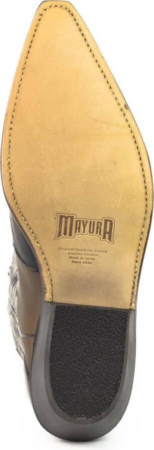 Mayura Boots 1927 Bruin Spitse Cowboy Western Dames Heren Laarzen Schuine Hak Two Tone Echt Leer