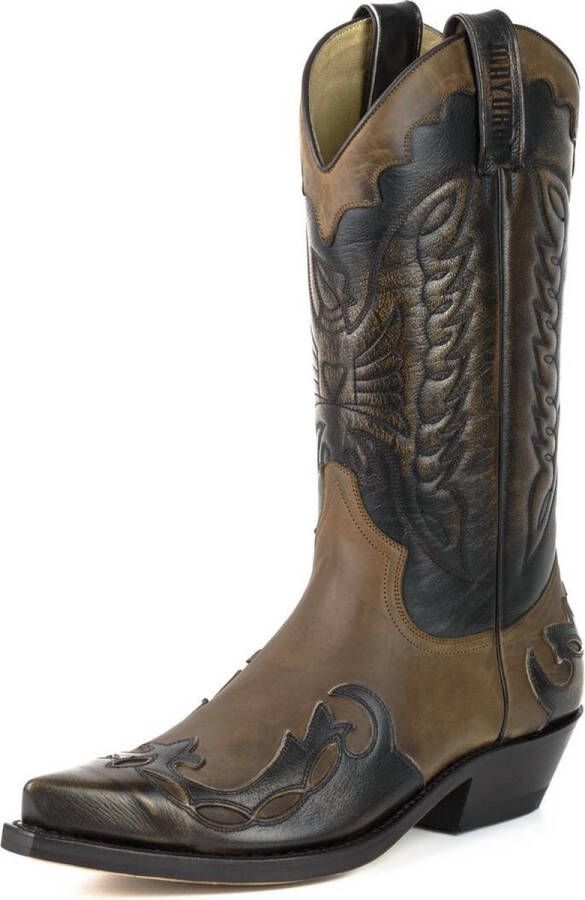 Mayura Boots 1927 Bruin Spitse Cow Western Laarzen Schuine Hak Two Tone Echt Leer - Foto 4