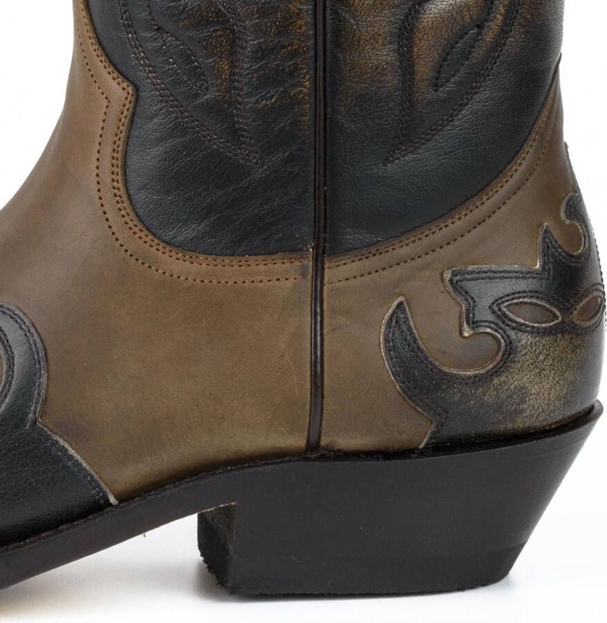 Mayura Boots 1927 Bruin Spitse Cowboy Western Dames Heren Laarzen Schuine Hak Two Tone Echt Leer