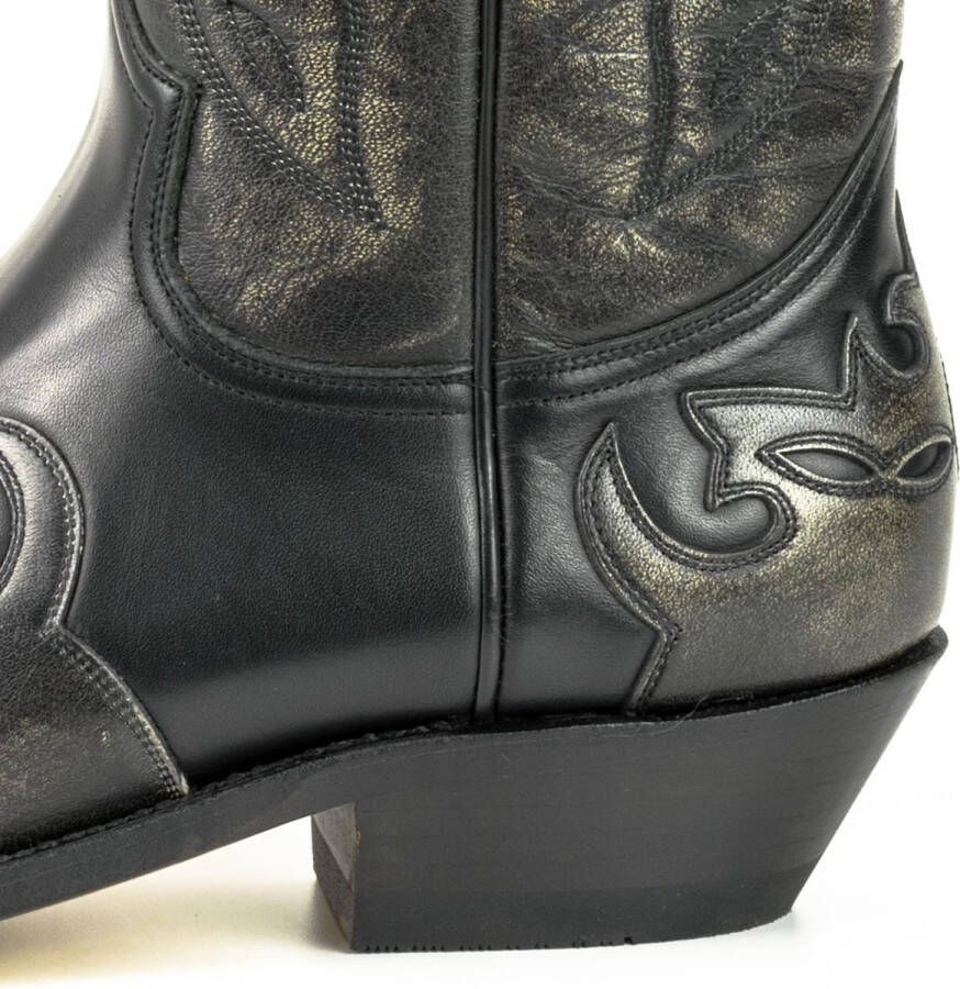 Mayura Boots 1927 Zwart Spitse Cow Western Laarzen Schuine Hak Two Tone Echt Leer - Foto 2