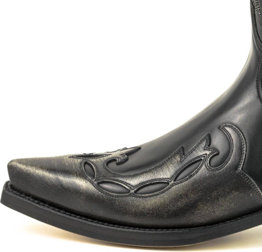 Mayura Boots 1927 Zwart Spitse Cowboy Western Dames Heren Laarzen Schuine Hak Two Tone Echt Leer