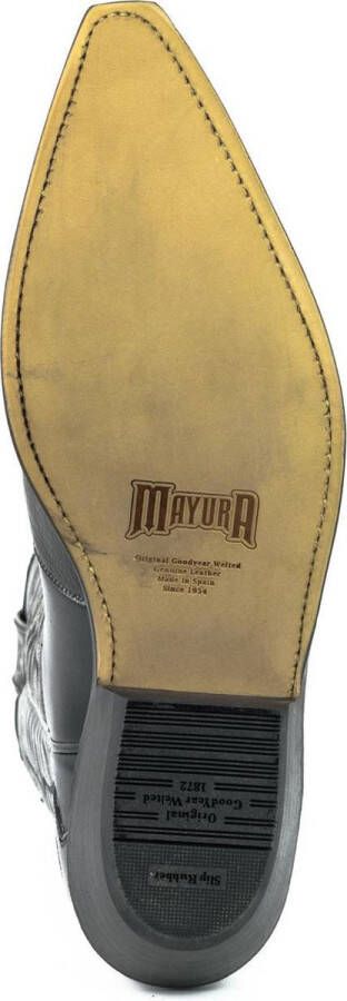 Mayura Boots 1927 Zwart Spitse Cow Western Laarzen Schuine Hak Two Tone Echt Leer - Foto 7