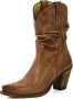 Mayura Boots 1952 Bruin Western Fashion Dames Spitse Cowboylaarzen Hoge Hak Gezakte Schacht Soepel Leer - Thumbnail 2