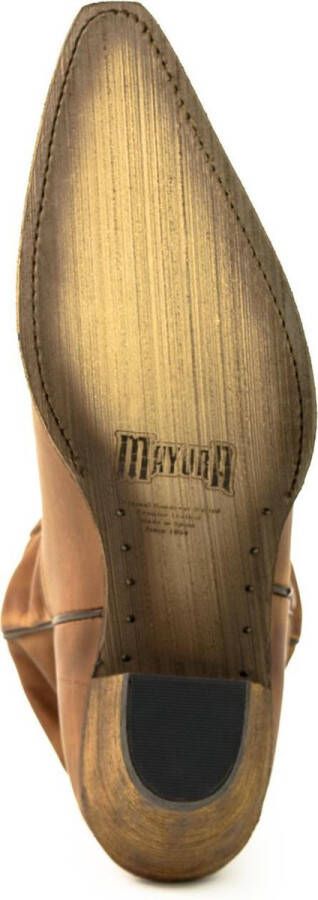 Mayura Boots 1952 Bruin Western Fashion Dames Spitse Cowboylaarzen Hoge Hak Gezakte Schacht Soepel Leer