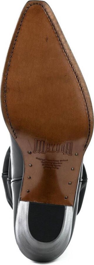 Mayura Boots 1952 Zwart Western Fashion Dames Spitse Cowboylaarzen Hoge Hak Gezakte Schacht Soepel Leer - Foto 3