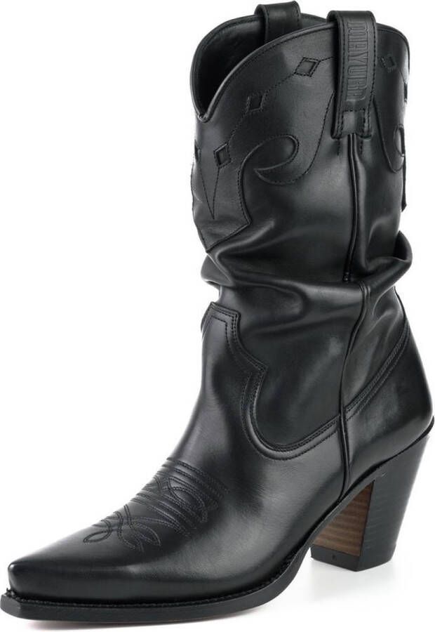 Mayura Boots 1952 Zwart Western Fashion Dames Spitse Cowboylaarzen Hoge Hak Gezakte Schacht Soepel Leer - Foto 10