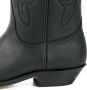 Mayura Boots 20 Zwart Unisex Cow Western Laarzen Spitse Neus Schuine Hak Sierstikel Wreef Waxed Leer - Thumbnail 5