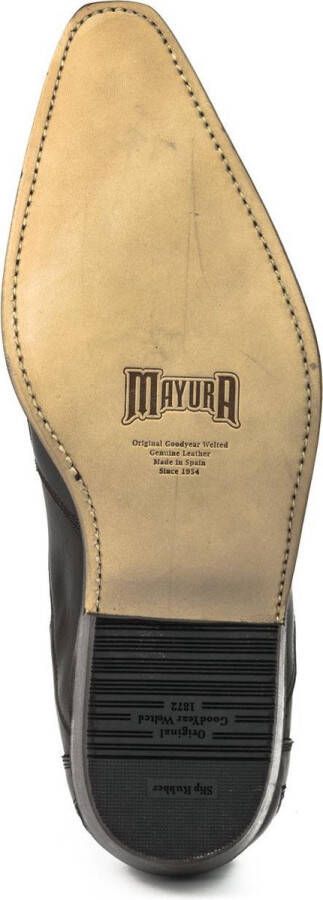 Mayura Boots 21 Bruin Spitse Western Enkellaars Heren Rechte Hak Elastiek Echt leer - Foto 5