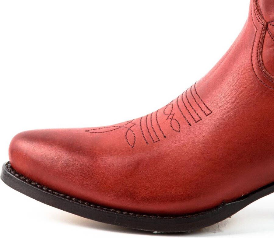 Mayura Boots 2374 Rood Dames Cowboy fashion Enkellaars Spitse Neus Western Hak Echt Leer - Foto 9