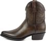 Mayura Boots 2374 Vintage Donker Bruin Dames Cowboy fashion Enkellaars Spitse Neus Western Hak Echt Leer - Thumbnail 6