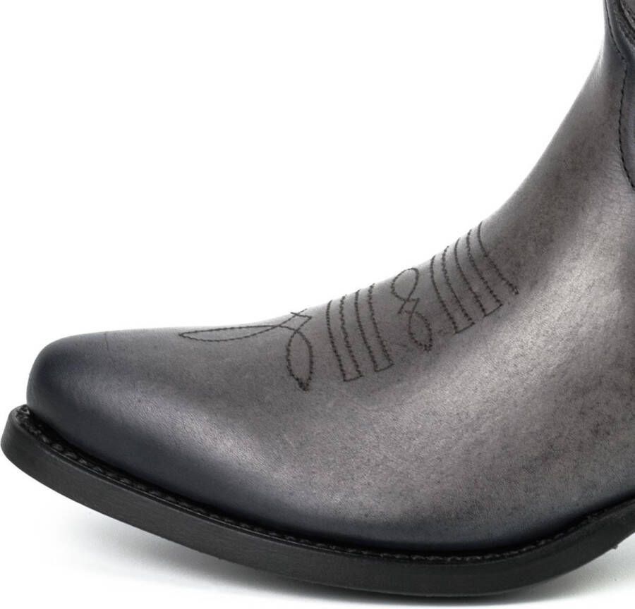 Mayura Boots 2374 Vintage Grijs Dames Cowboy fashion Enkellaars Spitse Neus Western Hak Echt Leer - Foto 10