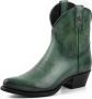 Mayura Boots 2374 Vintage Groen Dames Cowboy fashion Enkellaars Spitse Neus Western Hak Echt Leer - Thumbnail 4
