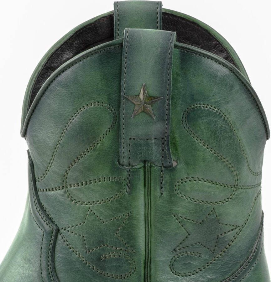 Mayura Boots 2374 Vintage Groen Dames Cowboy fashion Enkellaars Spitse Neus Western Hak Echt Leer - Foto 5