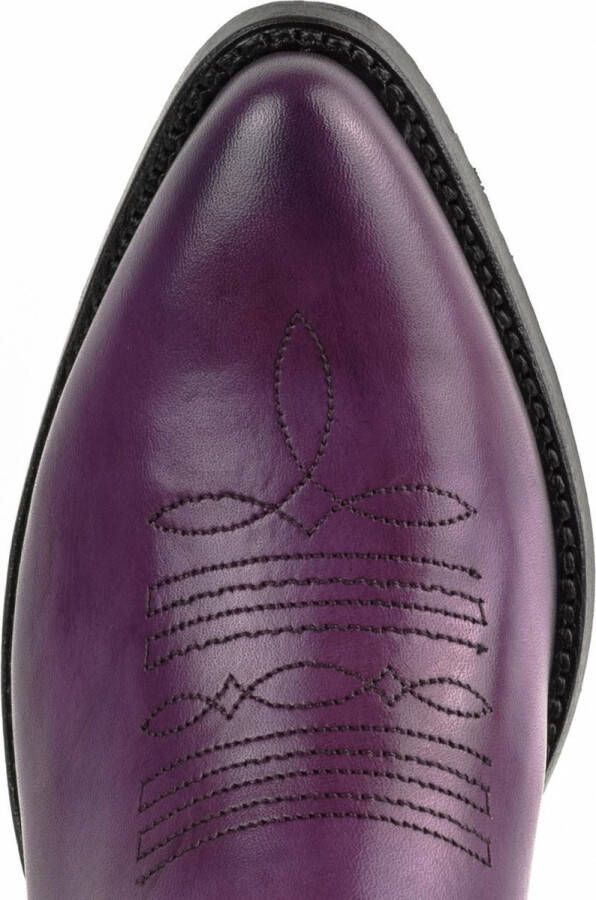 Mayura Boots 2374 Vintage Paars Dames Cowboy fashion Enkellaars Spitse Neus Western Hak Echt Leer