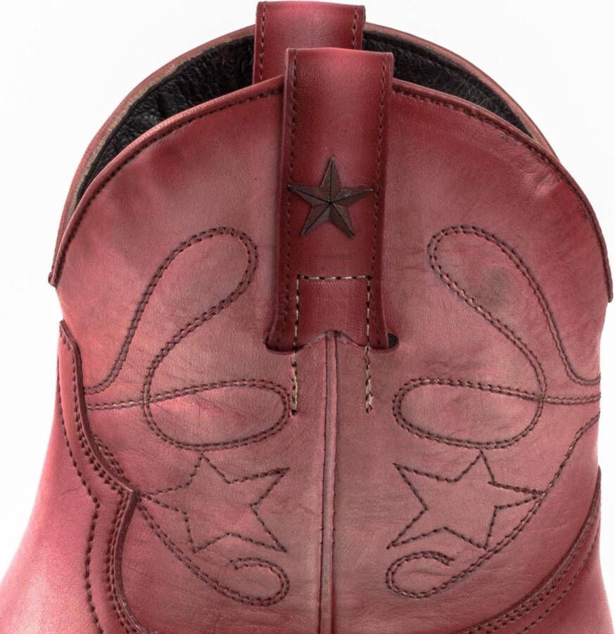 Mayura Boots 2374 Vintage Roze Dames Cowboy fashion Enkellaars Spitse Neus Western Hak Echt Leer - Foto 3