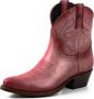 Mayura Boots 2374 Vintage Roze Dames Cowboy fashion Enkellaars Spitse Neus Western Hak Echt Leer - Thumbnail 4