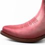 Mayura Boots 2374 Vintage Roze Dames Cowboy fashion Enkellaars Spitse Neus Western Hak Echt Leer - Thumbnail 7