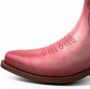 Mayura Boots 2374 Vintage Roze Dames Cowboy fashion Enkellaars Spitse Neus Western Hak Echt Leer - Thumbnail 7