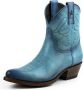 Mayura Boots 2374 Vintage Turquoise Dames Cowboy fashion Enkellaars Spitse Neus Western Hak Echt Leer - Thumbnail 8