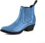 Mayura Boots 2487 Blauw Dames Cowboy Western Fashion Enklelaars Spitse Neus Schuine Hak Elastiek Sluiting Echt Leer - Thumbnail 8