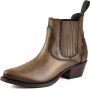 Mayura Boots 2487 Hazelnoot Cowboy Western Fashion Enklelaars Spitse Neus Schuine Hak Elastiek Sluiting Echt Leer - Thumbnail 5