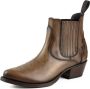 Mayura Boots Marilyn 2487 Hazelnoot Cow Western Fashion Enklelaars Spitse Neus Schuine Hak Elastiek Sluiting Echt Leer - Thumbnail 5