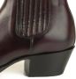 Mayura Boots 2496 Bordeaux Spitse Western Enkellaars Dames Schuine Hak Elastiek Sluiting Glad Leer - Thumbnail 3