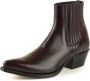 Mayura Boots 2496 Bordeaux Spitse Western Enkellaars Dames Schuine Hak Elastiek Sluiting Glad Leer - Thumbnail 7