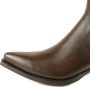 Mayura Boots 2496 Bruin Spitse Western Enkellaars Dames Schuine Hak Elastiek Sluiting Glad Leer - Thumbnail 3