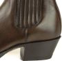 Mayura Boots 2496 Bruin Spitse Western Enkellaars Dames Schuine Hak Elastiek Sluiting Glad Leer - Thumbnail 6