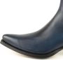 Mayura Boots 2496 Marine Blauw Spitse Western Enkellaars Dames Schuine Hak Elastiek Sluiting Glad Leer - Thumbnail 2